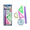 Familymaid Blue  Pink Geometry Ruler Set 5 Piece 144PK 26649